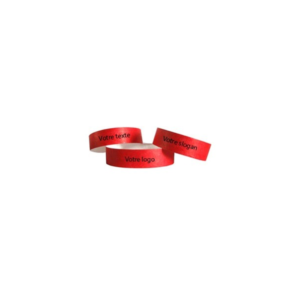 BRACELET TYVEK AVEC MARQUAGE UNE COULEUR - 19 MM